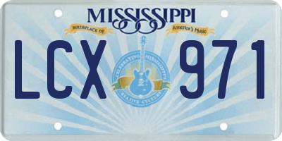 MS license plate LCX971