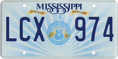 MS license plate LCX974