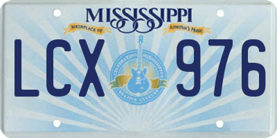 MS license plate LCX976
