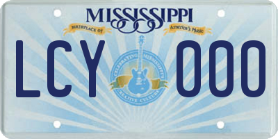 MS license plate LCY000