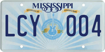 MS license plate LCY004