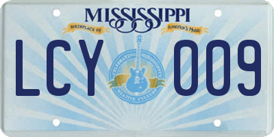 MS license plate LCY009