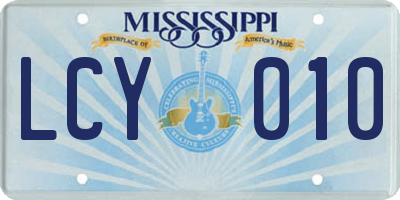 MS license plate LCY010