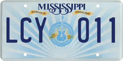 MS license plate LCY011