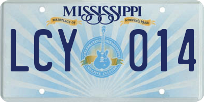 MS license plate LCY014