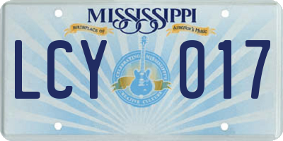 MS license plate LCY017