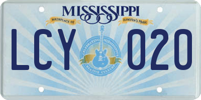 MS license plate LCY020