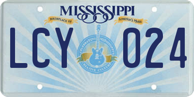 MS license plate LCY024