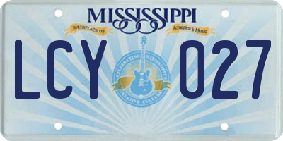 MS license plate LCY027