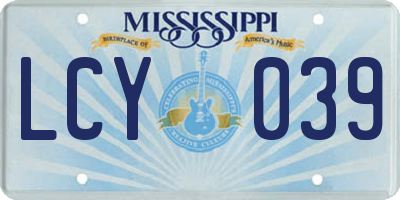 MS license plate LCY039