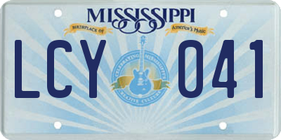 MS license plate LCY041