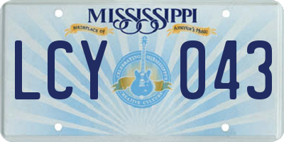 MS license plate LCY043