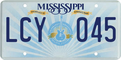 MS license plate LCY045