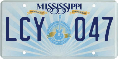 MS license plate LCY047