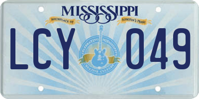 MS license plate LCY049