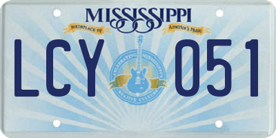 MS license plate LCY051