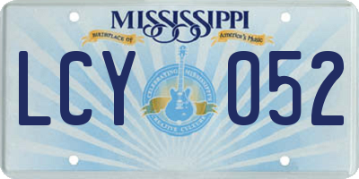 MS license plate LCY052