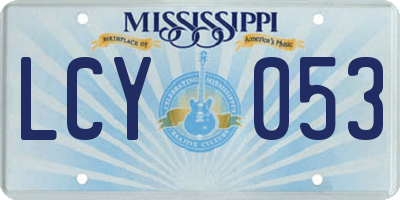MS license plate LCY053