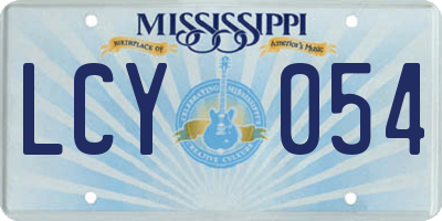 MS license plate LCY054