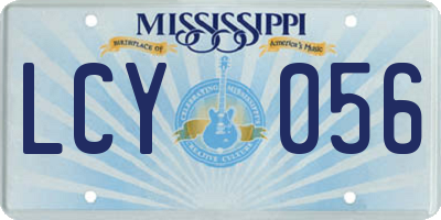 MS license plate LCY056
