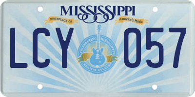 MS license plate LCY057