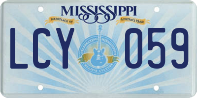 MS license plate LCY059