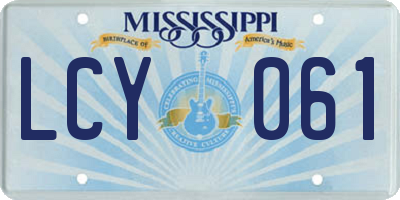 MS license plate LCY061