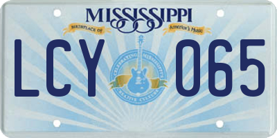 MS license plate LCY065