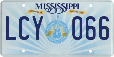 MS license plate LCY066