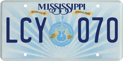 MS license plate LCY070