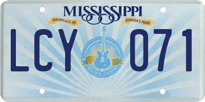 MS license plate LCY071
