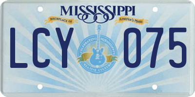 MS license plate LCY075