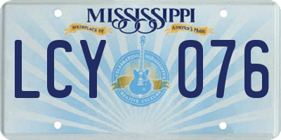 MS license plate LCY076