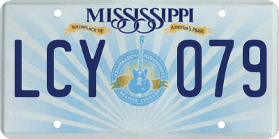 MS license plate LCY079