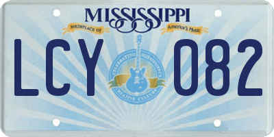 MS license plate LCY082