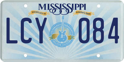MS license plate LCY084