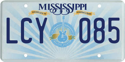 MS license plate LCY085
