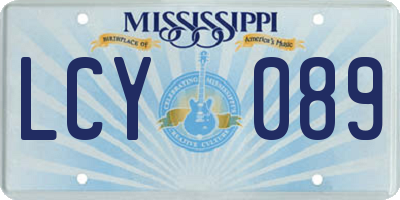 MS license plate LCY089
