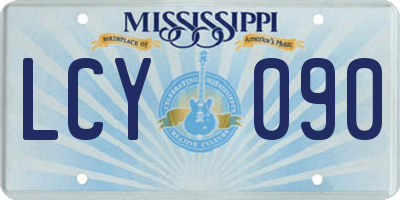 MS license plate LCY090