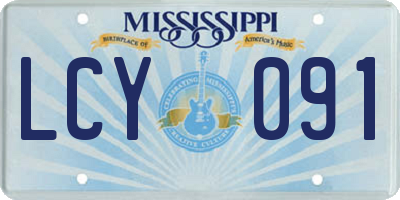MS license plate LCY091