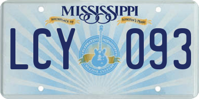MS license plate LCY093