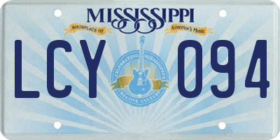 MS license plate LCY094