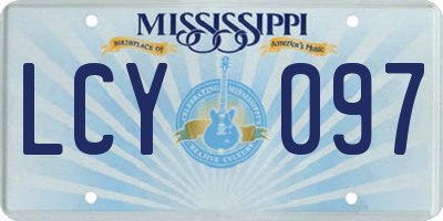 MS license plate LCY097