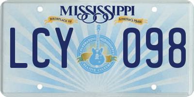 MS license plate LCY098