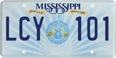 MS license plate LCY101