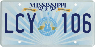MS license plate LCY106