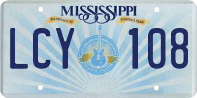 MS license plate LCY108