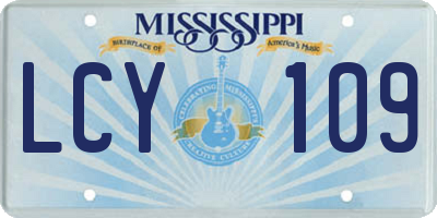 MS license plate LCY109