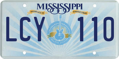 MS license plate LCY110