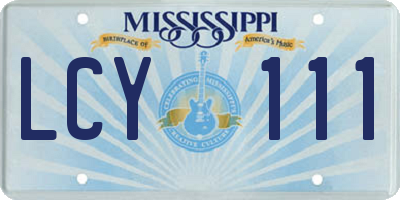 MS license plate LCY111
